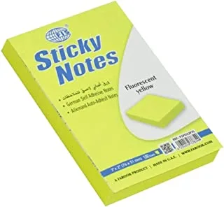 FIS FSPO32FYL Sticky Note Pads, 100 Sheets, 12-Pack, 3-inch x 2-inch Size, Fluorescent Yellow