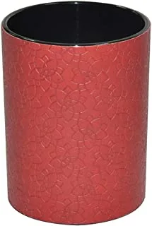 FIS FSPHPUMRD5 Italian PU Pen Holder with Embossed Designs and Sewing, Maroon