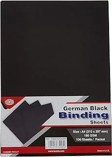 FIS FSBD180GA4BK German Binding Sheets 100-Pieces, A4 Size, Black