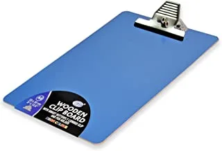FIS Neon Wooden Clipboard A4 Size, Smart Butterly Jumbo with Pen Holder Clip, Blue - FSCBA4SJBL