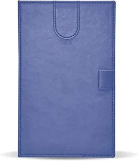 مجلدات فاتورة FIS FSCLBF13X21BL مع أغطية PU إيطالية بغطاء مغناطيسي وحامل أقلام ، مقاس 130 مم × 210 مم ، أزرق