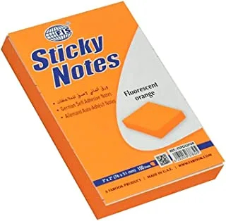 FIS FSPO32FOR Sticky Note Pads, 100 Sheets, 12-Pack, 3-inch x 2-inch Size, Fluorescent Orange