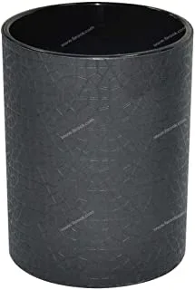 FIS FSPHPUBKD4 Italian PU Pen Holder with Embossed Designs and Sewing, Black