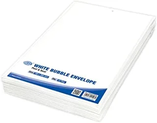 FIS White Bubble Envelopes, Peel and Seal, Pack 12 Pieces, 180X265 mm Size - FSAEW180265
