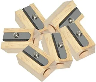 FIS FSSP07 Wooden 1 Hole Pencil Sharpeners 20-Pieces
