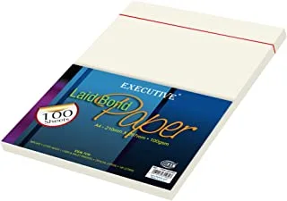 FIS Executive Laid Bond Paper, 100 Sheets, 100 gsm, Camelle White Color, A4 Size - FSPA100CWH