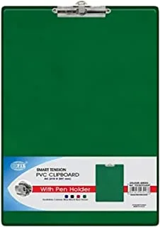 لوح مشبك PVC ذكي مع حامل قلم من FIS ، مقاس A4 ، أخضر