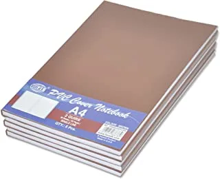 FIS FSNBA42QPVCBR Single Line PVC Cover Notebook 5-Pieces, 96 Sheets/192 Pages, A4 Size, Brown