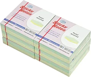 FIS FSPO332CP200 Sticky Note Pads, 200 Sheets, 6-Pack, 3-inch x 3-inch Size, 2 Assorted Pastel Colours