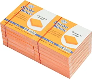 FIS FSPO33FOR Sticky Note Pads, 100 Sheets, 12-Pack, 3-inch x 3-inch Size, Fluorescent Orange