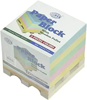 FIS FSBL9975CWP White Paper Block with Glued Wodden Pallet 80 GSM, 78 mm x 118 mm x 55 mm Size