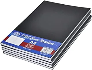 FIS FSNBA42QPVCBK Single Line PVC Cover Notebook 5-Pieces, 96 Sheets/192 Pages, A4 Size, Black