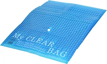 FIS Pack of 12 Pieces My Clear Button Bag Blue
