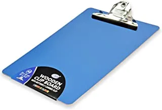 FIS Neon Wooden Clipboard A4 Size with Butterfly Jumbo Clip, Blue - FSCBA4JUBL