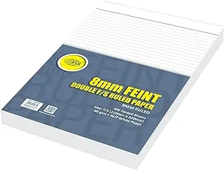 FIS مطوي 8 مم Feint Rined Paper ، 200 ورقة مطوية ، مقاس F / S (210 × 330 مم) - FSPADFS