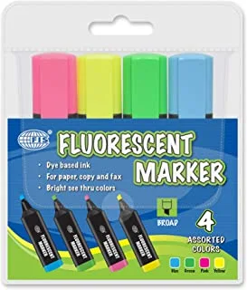 FIS Fluorescent Markers Set Of 4 Pieces - FSFL05/4
