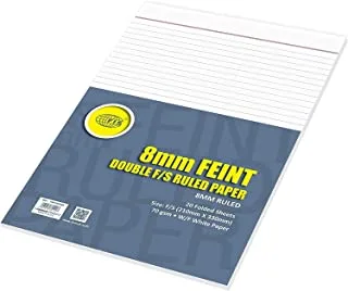 FIS FSPADFS20 Folded Feint Ruled Paper 20 Sheets, 21 cm x 33 cm Size