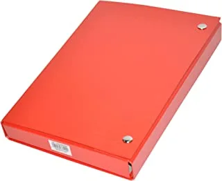 FIS FSBDDBBVA401 حقيبة مستندات من الفينيل مع زر ، مقاس 210 مم × 330 مم ، أحمر