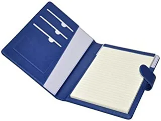 FIS FSGT1823PUWBL Single Ruled Executive Folder with Italian PU Cover, 80 Sheets, 18 cm x 23 cm Size, Blue