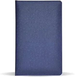 FIS FSCLBFOBL Ostrich Italian PU Covers with Magnetic Flap and Round Corners Bill Folders, 150 mm x 245 mm Size, Blue