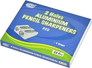 FIS FSSP20 2 Hole V Shape Metal Sharpener 20-Pack