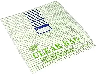 Fis pack of 12 pieces clear bag with name card pocket clear/green