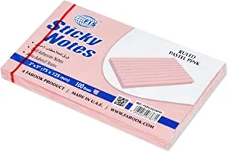 Fis sticky note pad, 3x5 inches, pack of 12, ruled pastel pink -fspo3x5rppi