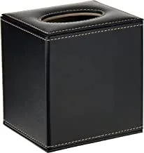FIS Square Corner Tissue Box, Small, Black