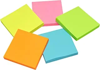FIS Sticky Note Pads, 5 Assorted Fluorescent Colors, 500 Sheets, 3 x 3 Inch Size - FSPO335C500