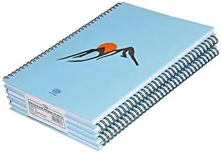 FIS FSNBSA41902 Spiral Cover Hard Cover Single Line 100-Sheets Notebook 5-Pieces، A4 حجم