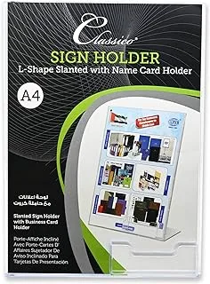 FIS FSNA1304 L-Shape Slanted with Name Card Sign Holder, A4 Size