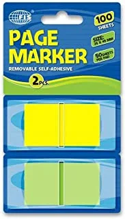 FIS FSPO1304 100 Sheets Page Markers, 25 x 45 mm Size, 2 Colors