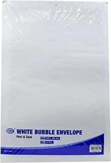 FIS White Bubble Envelopes, Peel and Seal, Pack 12 Pieces, 220X340 mm Size - FSAEW220340