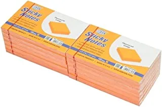 FIS FSPO35FOR Sticky Note Pads, 100 Sheets, 12-Pack, 3-inch x 5-inch Size, Fluorescent Orange