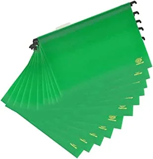 FIS FSHF01GR PP Hanging Files with Indicator 12-Pieces, 260 mm x 365 mm Size, Green