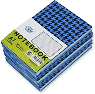 FIS Pack of 5 Pieces PVC Soft Cover Square Lines Notebook Blue/Black