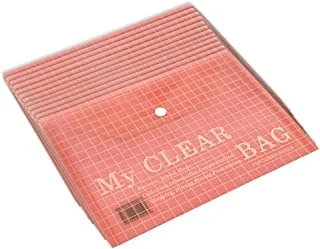 FIS Pack of 12 Pieces My Clear Button Bag Red