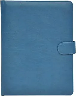 FIS FSGT2535PUVBL Single Ruled Executive Folder with Italian PU Cover, 80 Sheets, 24 cm x 32 cm Size, Blue