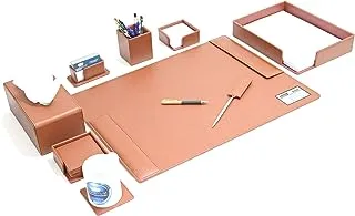 Fis fsdsex201br executive desk set 8-pieces, brown