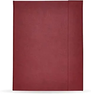 FIS FSMFEXNBA5MR Italian PU Cover with Writing Pad Single Ruled 96 Sheets Ivory Paper Magnetic Folder, A5 Size, Maroon