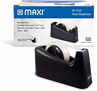Maxi Tape Dispenser, 8/26-Inch Size, Black