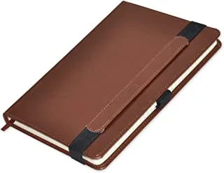 FIS Executive Notebook, Size 13x21CM, 120 Sheets Single Line Italian PU Nebula Brown -FSNBEX13X2115BR