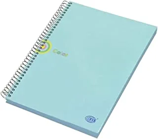 FIS FSNBSB5100BL Single Ruled Spiral Hard Cover Notebook, 80 gsm, 100 Sheets, B5 Size, Blue