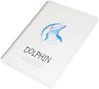 FIS Pack Of 5 Spiral Hard Cover Notebook, 96 Sheets A4 Dolphin Design 1 -FSNBSHCA496-DOL1