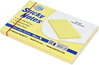 FIS Sticky Note Pad, 4X6 inches, Pack of 6, Ruled Pastel Yellow -FSPO4X6RPYL