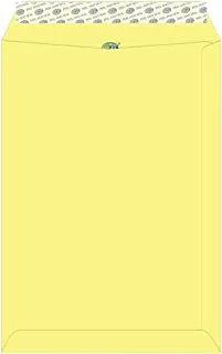 FIS FSEC8027PY50 80 GSM Peel and Seal Pastel Envelopes 50-Pack، 324 x 229 mm Size، Yellow