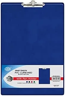 لوح مشبك بلاستيكي PVC مع حامل قلم من FIS ، مقاس A4 ، أزرق