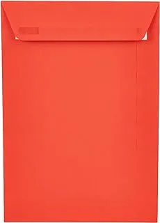 FIS FSEC8033PBRE50 80 GSM Peel and Seal Neon Envelopes 50-Pack, 10 x 7 Inch Size, Red