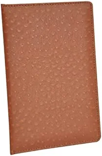 FIS FSCLBFOBR Ostrich Italian PU Covers with Magnetic Flap and Round Corners Bill Folders, 150 mm x 245 mm Size, Brown