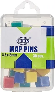 FIS FSDPJ9055 Push Pins 30-Piece Set, 8.8 mm x 18 mm Size, Assorted